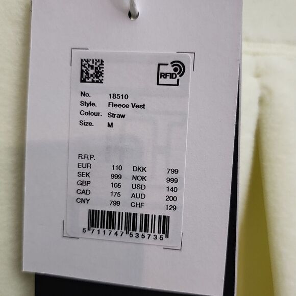 RAINS Bodywarmer Unisex Fleece Vest in Straw 518 - Picture 16 of 16